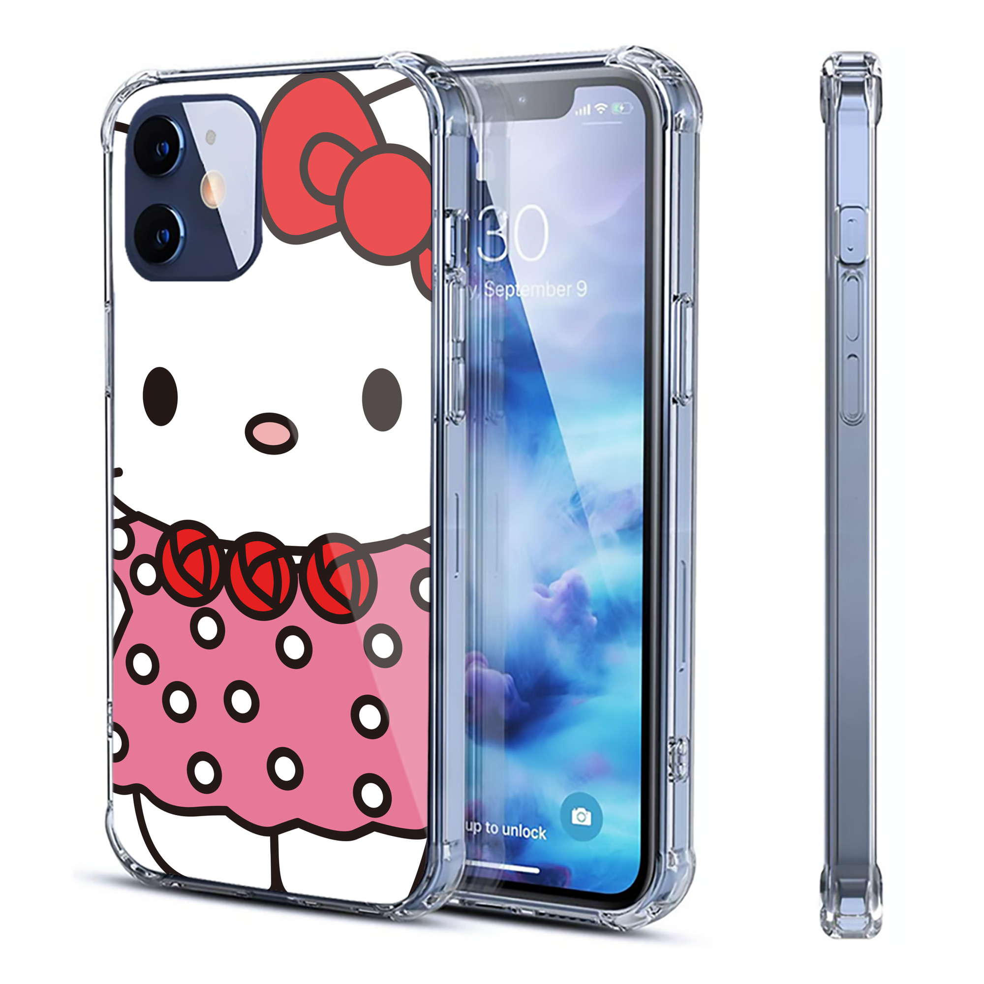 （画像用） Hello Kitty ハローキティ 【iPhone 12シリーズ対応】透明スマホケース（クリアソフトケース）